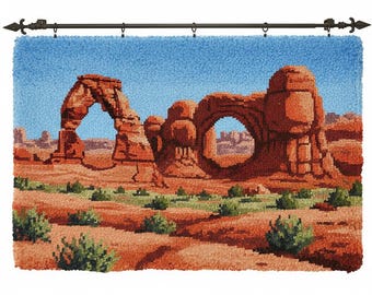 National Park Latch Hook Kits DIY Rug Making Kit Pre-Printed Canvas 102x69cm