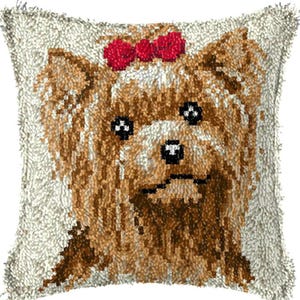 43x43cm Latch Hook Cushion Dog Rabbit Horse Pre-Printed Canvas Acrylic Yarn Pillow Case Crochet Cushion Hobby & Crafts
