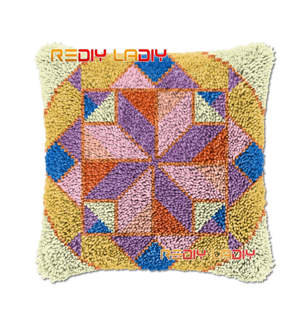 Latch Hook Cushion Mandala I DIY Needlepoint Kits Chunky Etsy UK