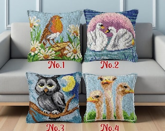 Owl Latch Hook Pillow Kit (43x43cm)
