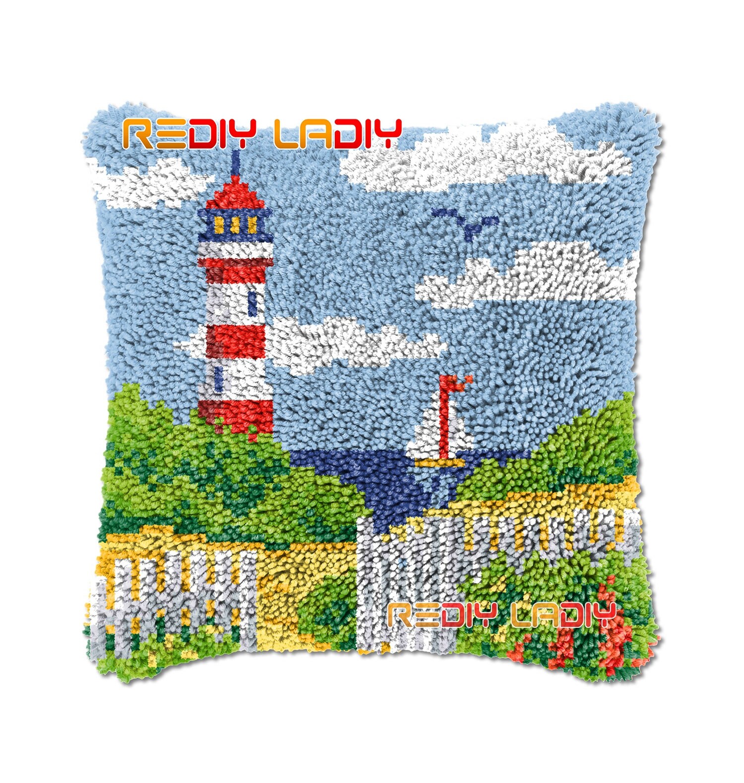 Latch Hook Cushion Lighthouse DIY Needlepoint Kits Chunky Etsy