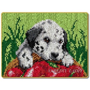 Latch Hook Rug Kits Animals Twins Plush Floor Mat Pre-Printed Canvas Non-Skid Rug Backing DIY Handmade Carpet Crafts