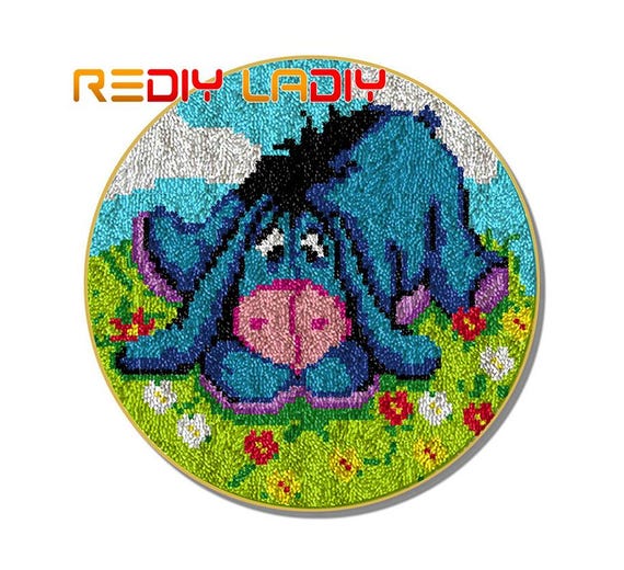 Eeyore Latch Hook Rug Kit: Pre-Printed, Non-Skid 52cm DIY Carpet