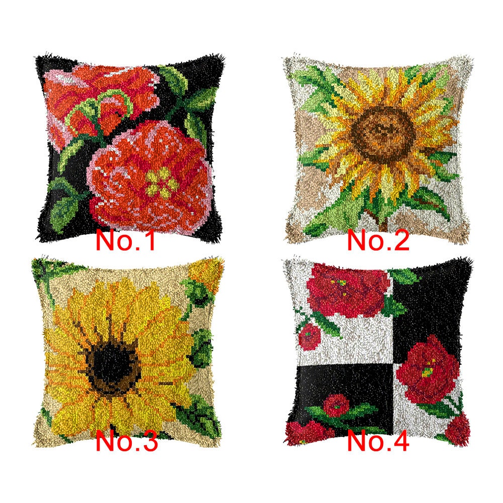 Latch Hook Pillow Sunflower European and American Style DIY Package Pillow  Latch Hook Kit 