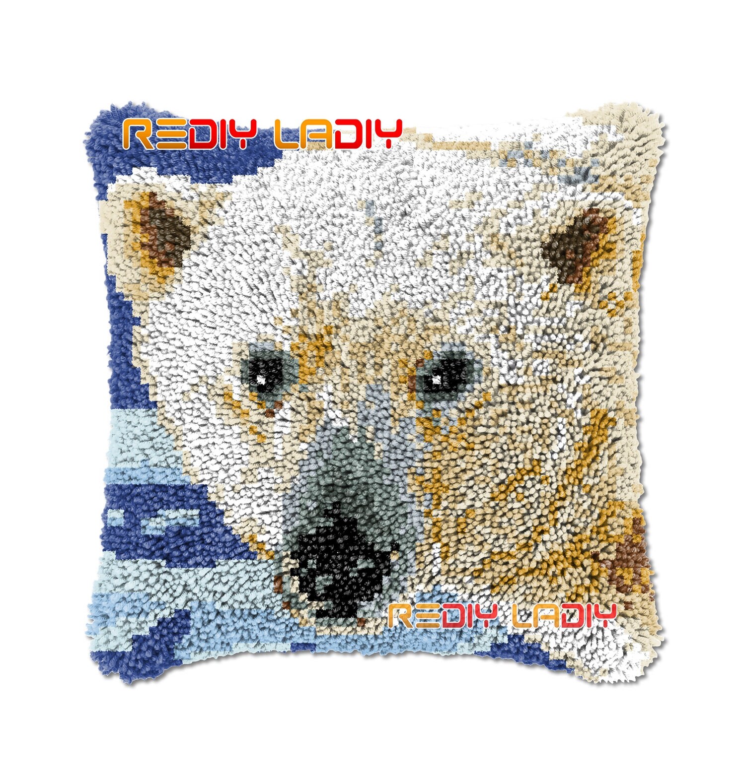 Latch Hook Cushion White Bear DIY Needlepoint Kits Chunky Etsy