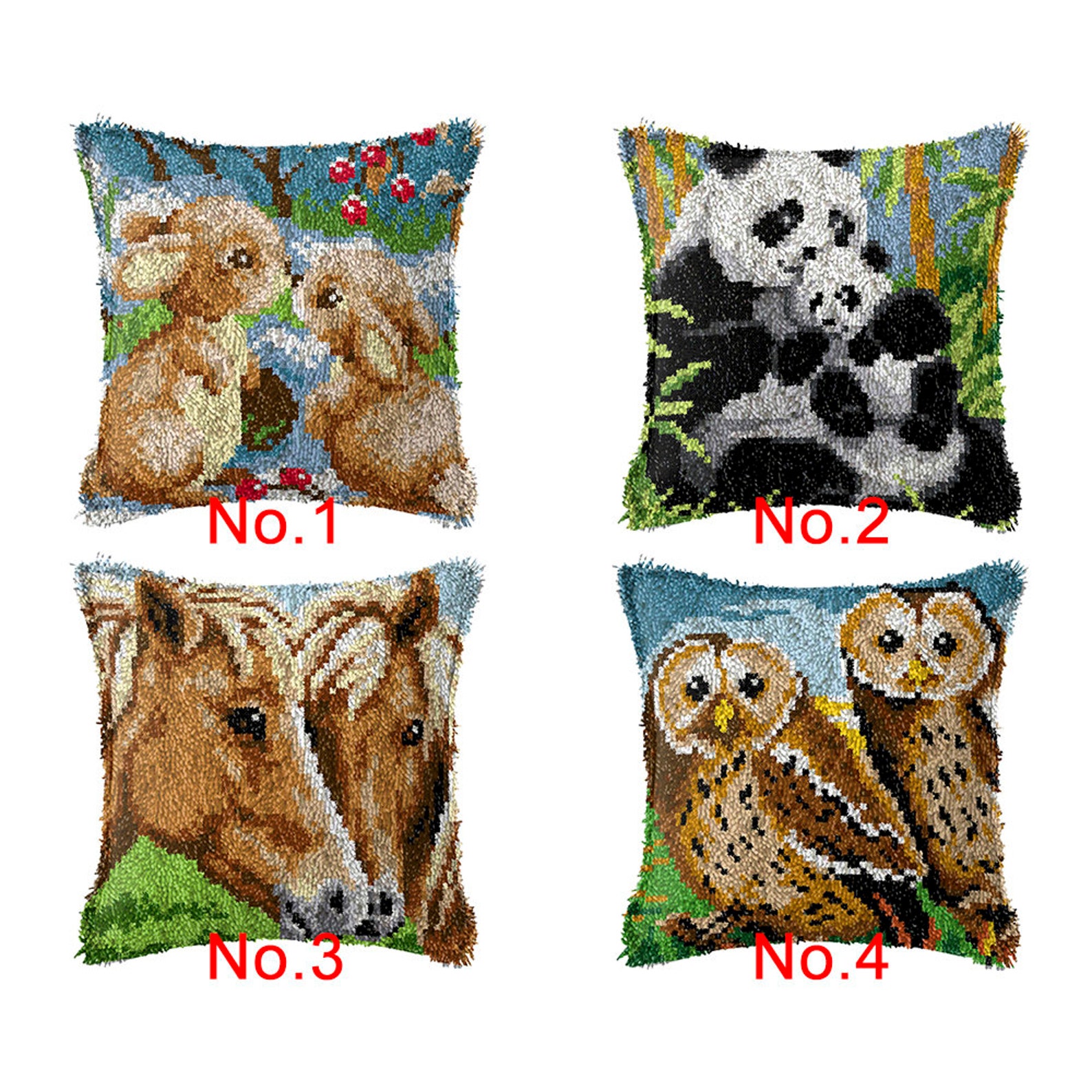 43x43cm Latch Hook Cushion Sweet Love Preprinted Color Canvas Etsy