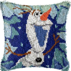 43x43cm Latch Hook Cushion Ice Cream Pre-Printed Canvas Acrylic Yarn Pillow Case Crochet Cushion Hobby & Crafts