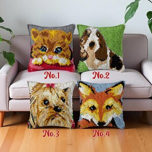 Fox Latch Hook Kit: Pre-Printed Canvas, Acrylic Yarn (43x43cm)