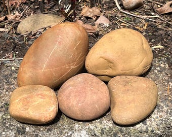 Bags of 5, Natural Smooth River Rocks for Painting, Aquariums, Terrariums +++ Take Your Pick!