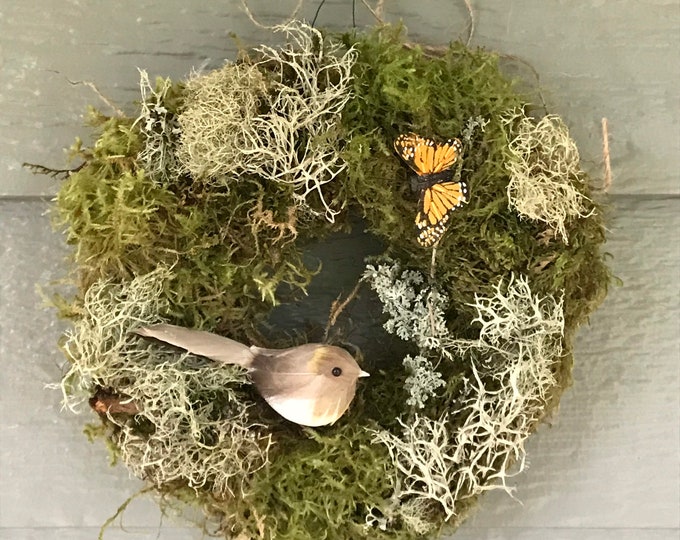 Featured listing image: Easy DIY Dried Moss & Lichen Wreath Kit - 2 Sizes