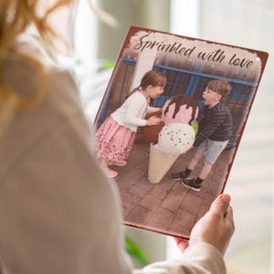 Personalised Vintage-Style Metal Photo Sign – Custom Rustic Decor