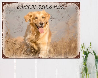 Dog Lover's Personalised Own Photo Vintage Metal Sign