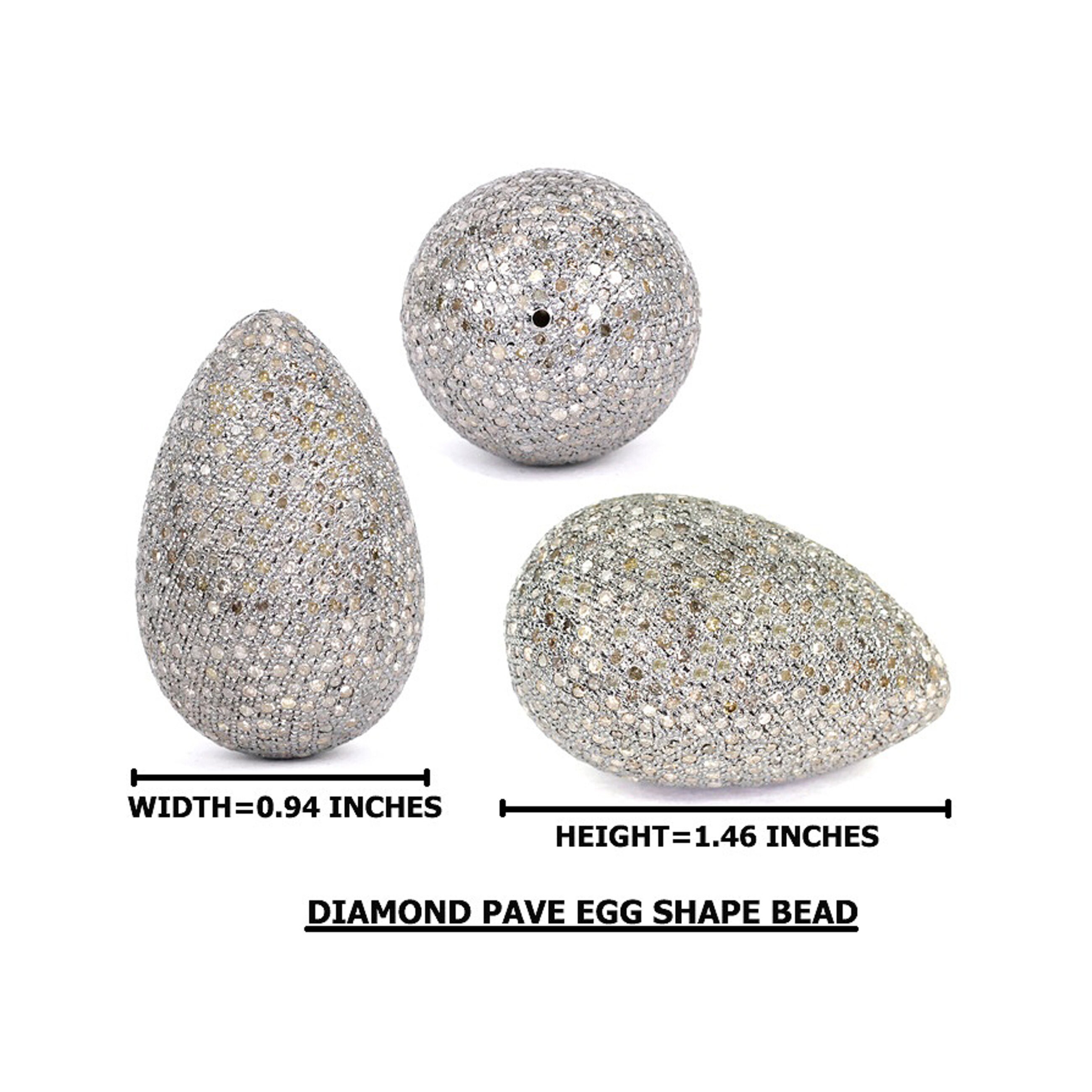 Natural pave Diamond Egg Shape BeadsLoose BeadsDiamond Etsy