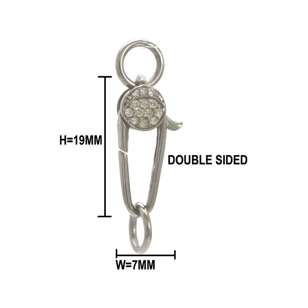 Pave Diamond Double Side Lock Clasp Connectordiamond Etsy