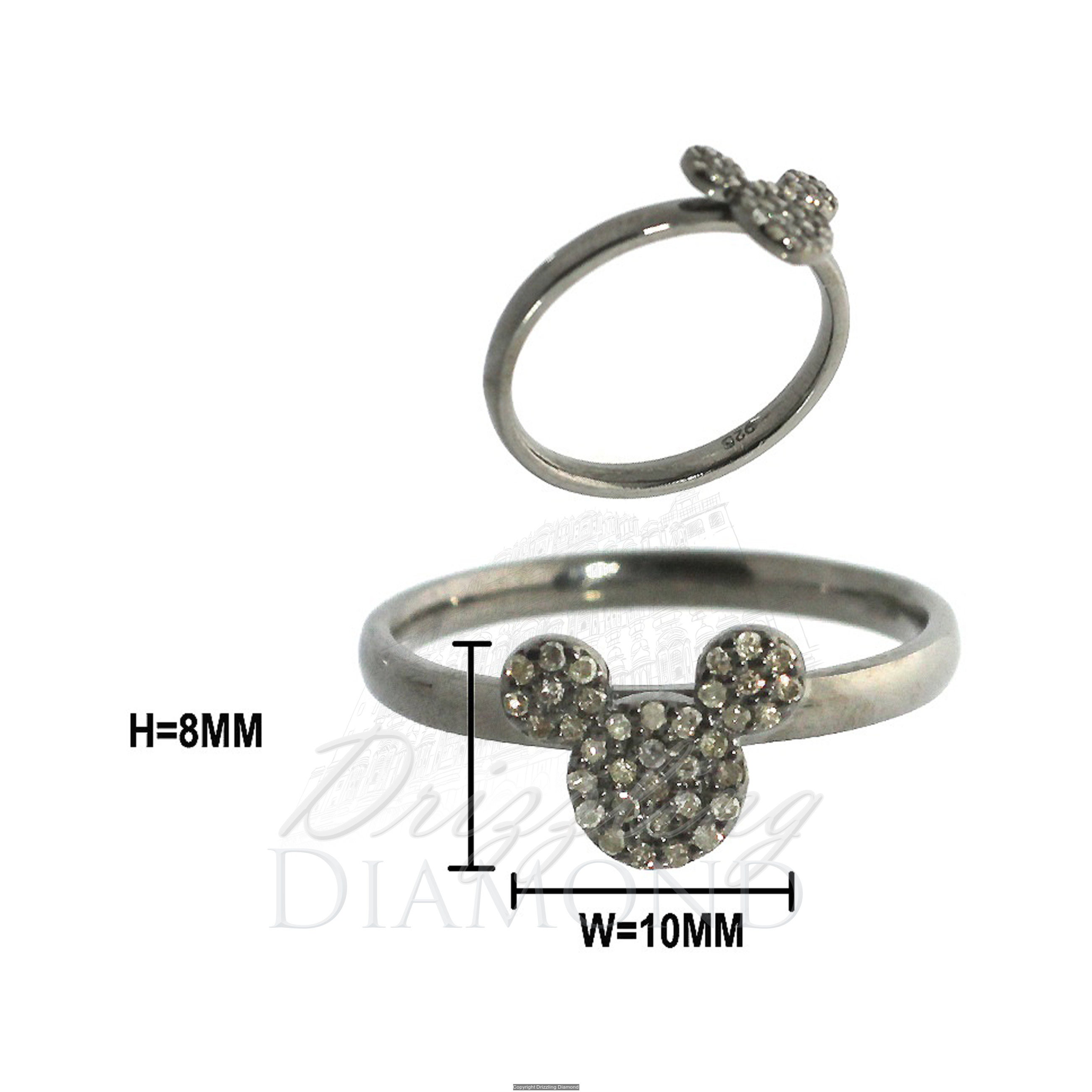 Natural Diamond Mickey Mouse RingGemstone RingHandmade Etsy