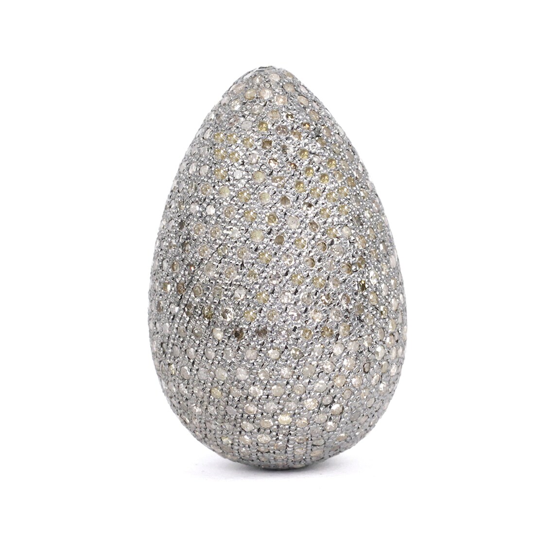 Natural pave Diamond Egg Shape BeadsLoose BeadsDiamond Etsy