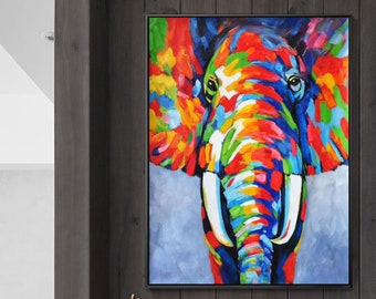 Elephant Painting Acrylic Etsy