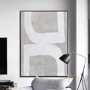 Textured Minimalist Art Abstract Painting Modern Wall Art Black And White Art Gray Canvas Art Original Painting Grey Art Living Room Decor*