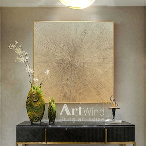 Large Gold Foil Painting Gold Abstract Canvas Art Original Painting Gold Leaf Painting Rich Texture Handmade Painting Gold Canvas Modern Art