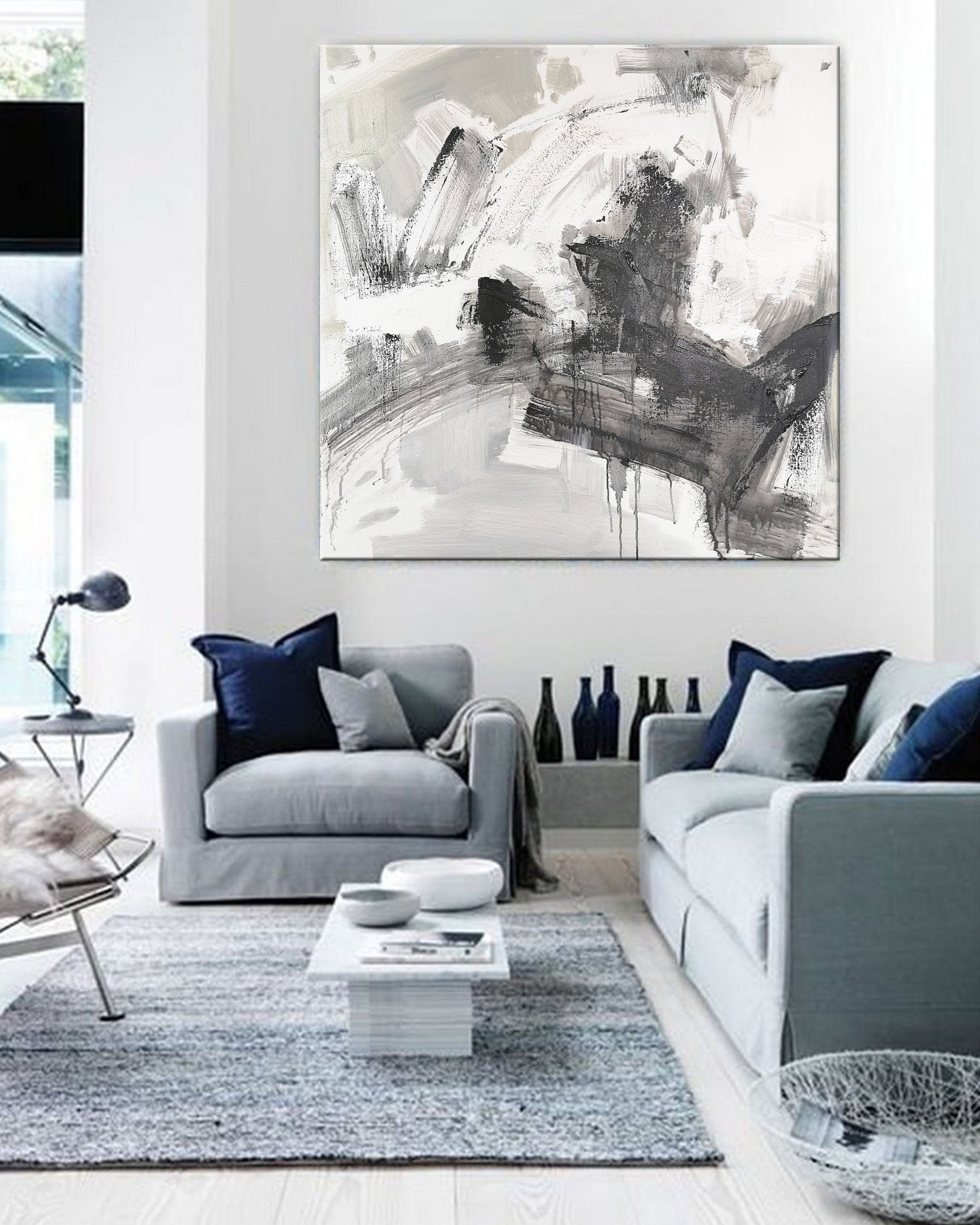 Large Abstract Art Original Abstract Painting Office Painting Etsy