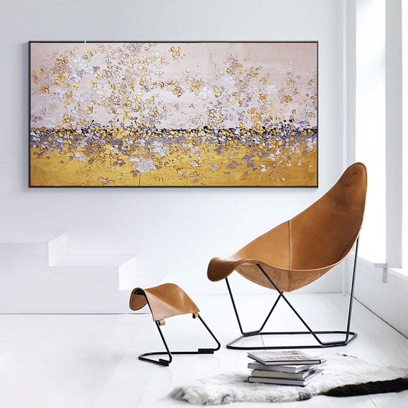 Gold Leaf painting Gold Abstract art Modern landscape Painting image 2