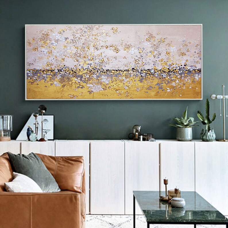 Gold Leaf painting Gold Abstract art Modern landscape Painting image 3