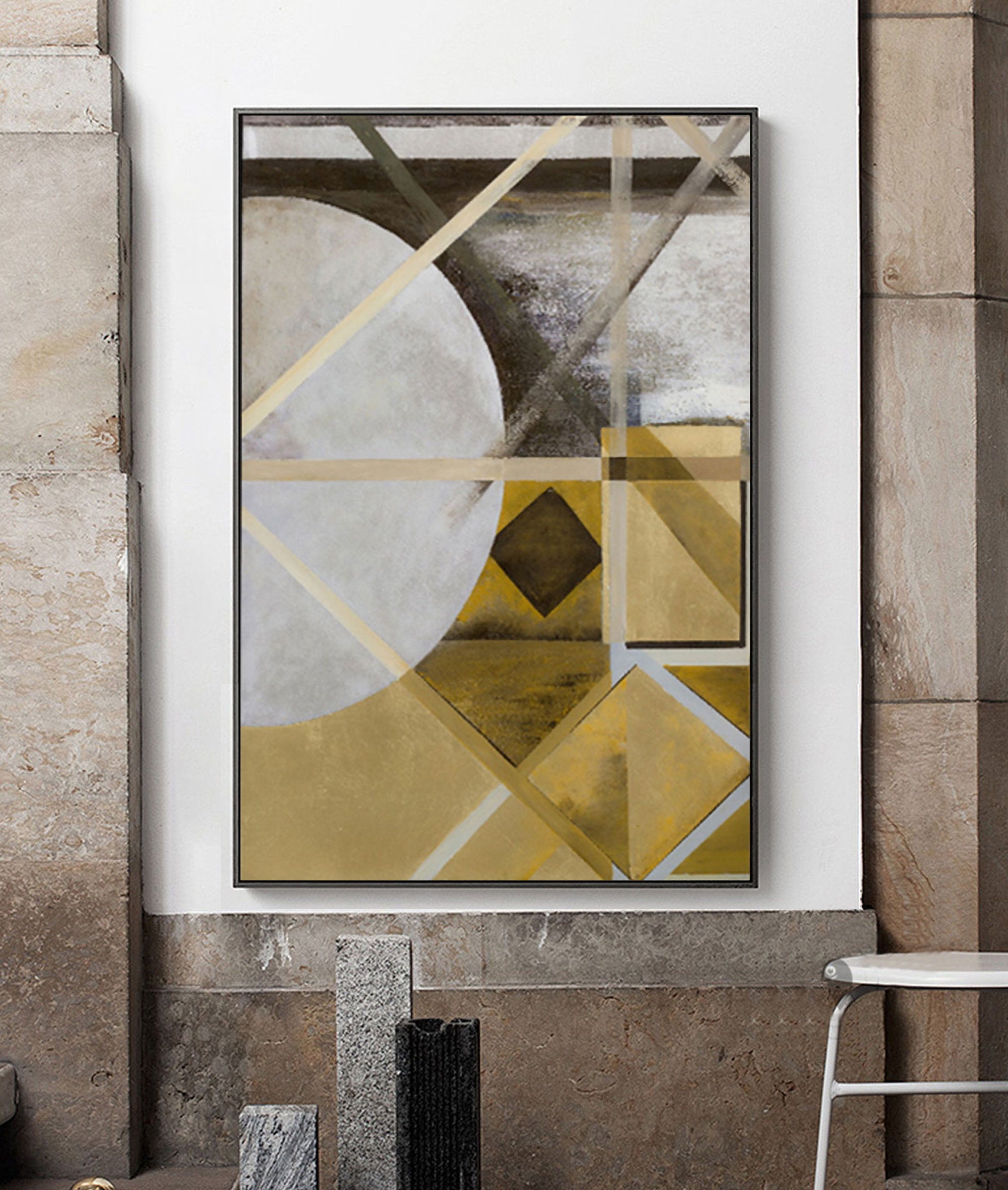 Extra Large Wall Art Gold Canvas Abstract Painting Huge Etsy