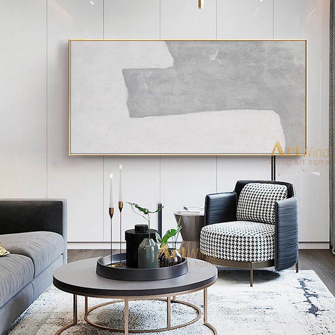 Extra Large Minimalism Abstract Canvas Art on Living Room - Etsy