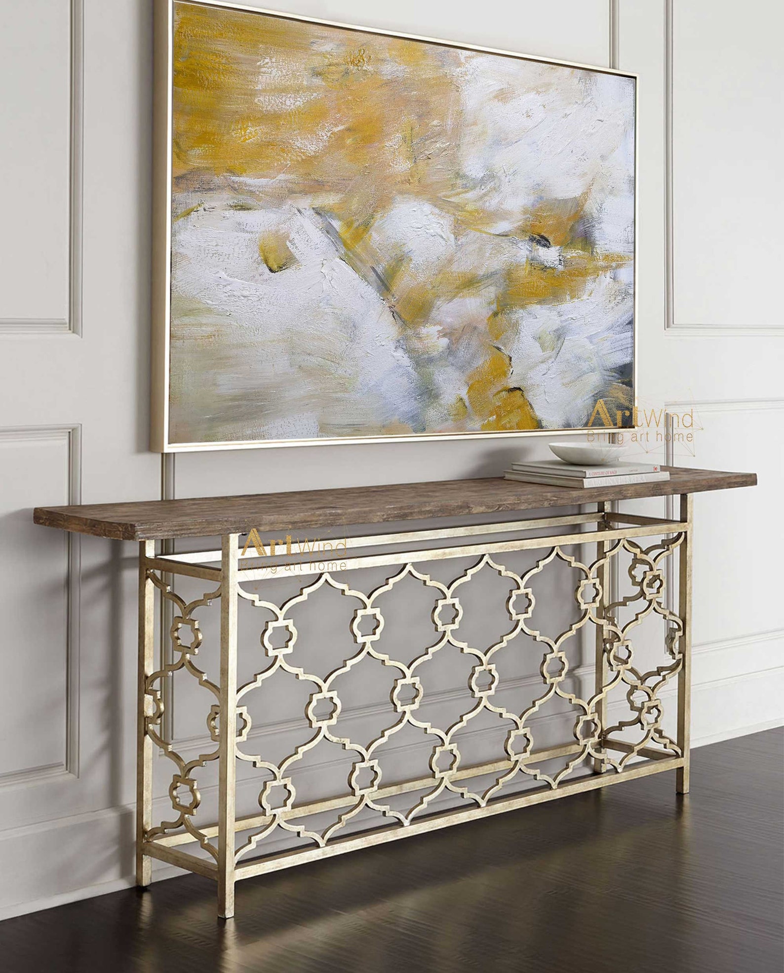 Extra Large Yellow Canvas Art Cloud Abstract Painting White Etsy