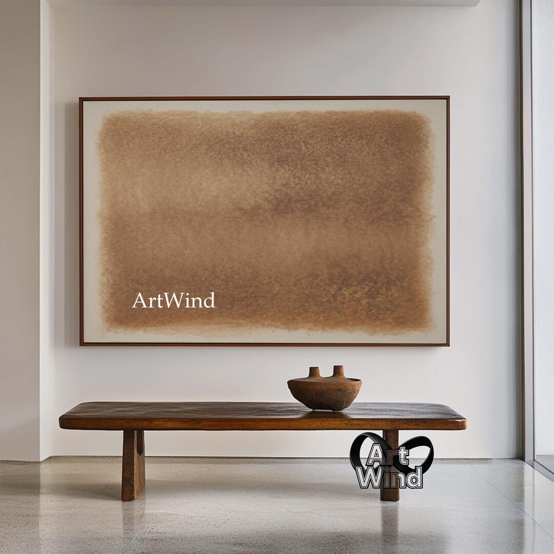 Large Beige Brown Abstract Wall Art Handmade Textured Canvas Painting ...