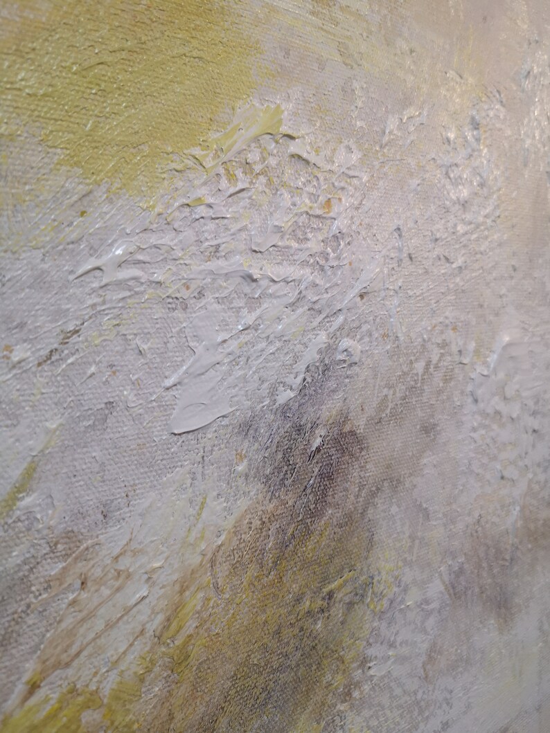Cloud Abstract PaintingLarge White Yellow Abstract Art Oil Etsy