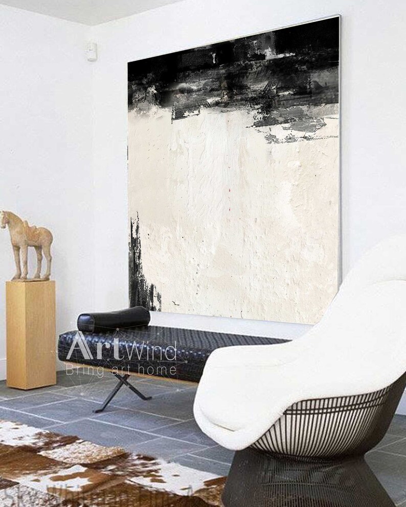Black and Beige Abstract Art Ink Painting Beige painting Etsy