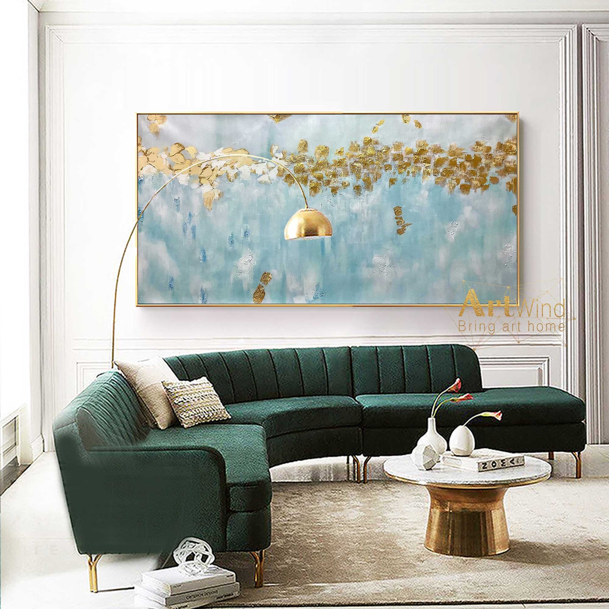 Duck Egg Blue Painting Large Abstract Painting Modern Painting Etsy