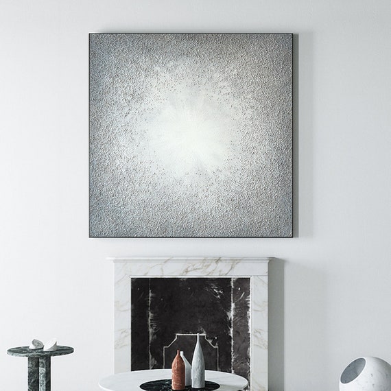 Glitter Painting Glitter Art Silver Glitter Painting Silver Etsy