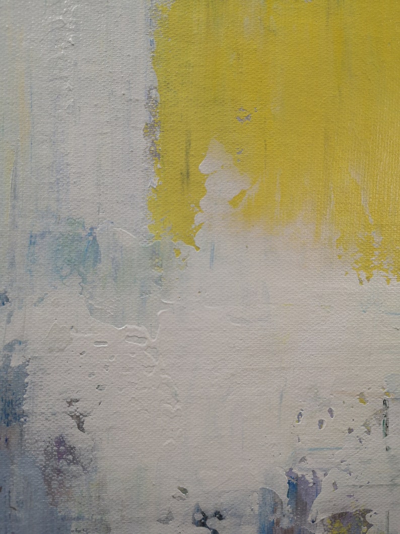 Extra Large Yellow Painting Black and White Art Vertical Etsy