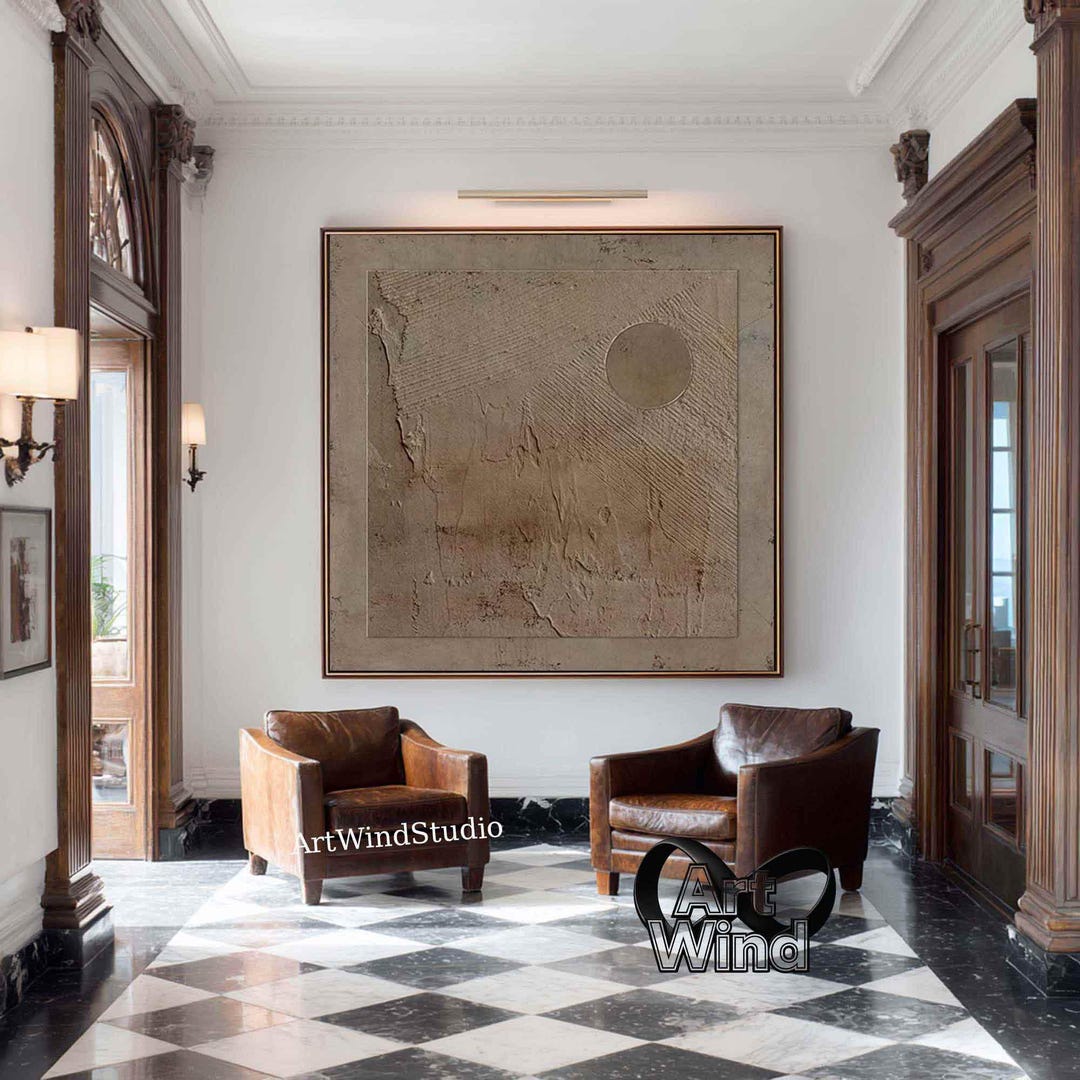 Brown Wabi-sabi Textured Painting Large Abstract Canvas Art Neutral ...