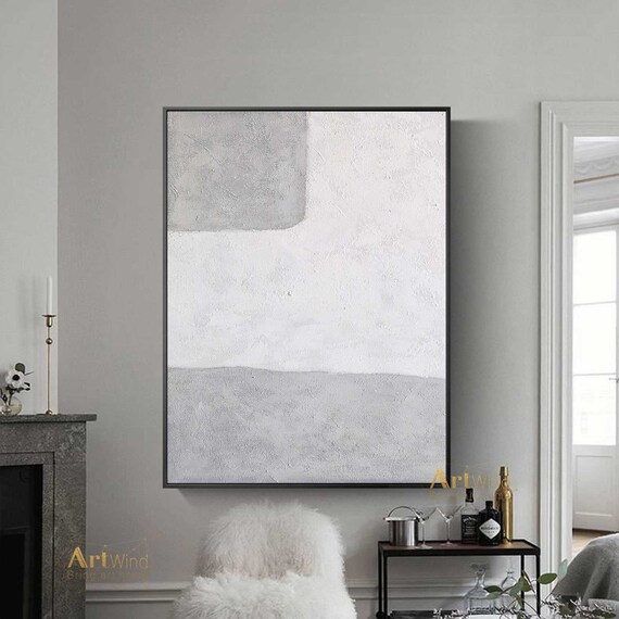 Large Minimalist Abstract Painting Grey Abstract Painting 