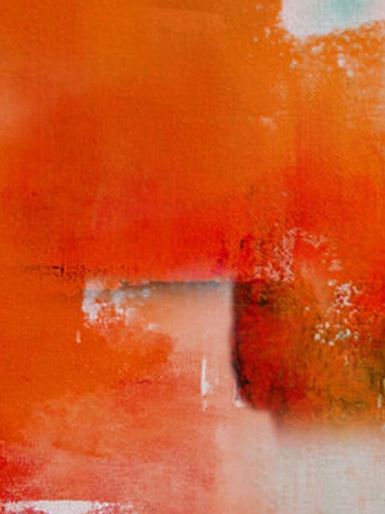 Large Red Abstract Canvas Art Green Modern Wall Art Colorful Etsy