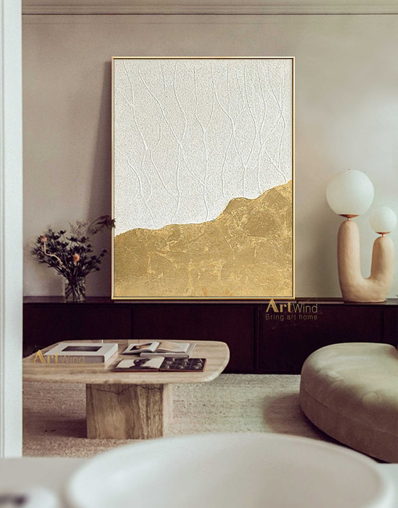 Large White Acrylic Painting Abstract Canvas Art White Etsy