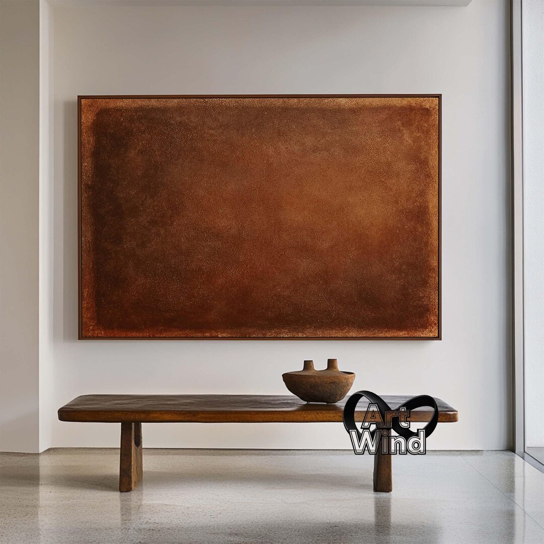 Brown Abstract Minimalist Painting Wabi Sabi Wall Art Earth-tone ...