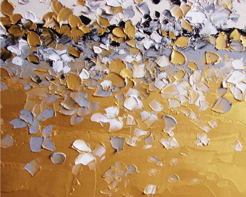 Gold Leaf painting Gold Abstract art Modern landscape Painting image 8