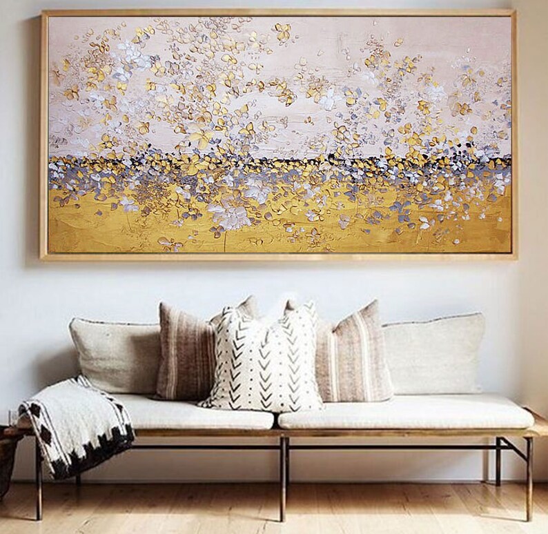 Gold Leaf painting Gold Abstract art Modern landscape Painting image 6