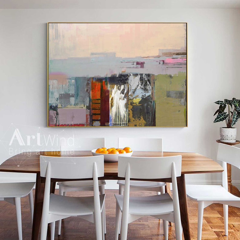 Extra Large Painting Beige Painting Landscape Painting Gray image 7