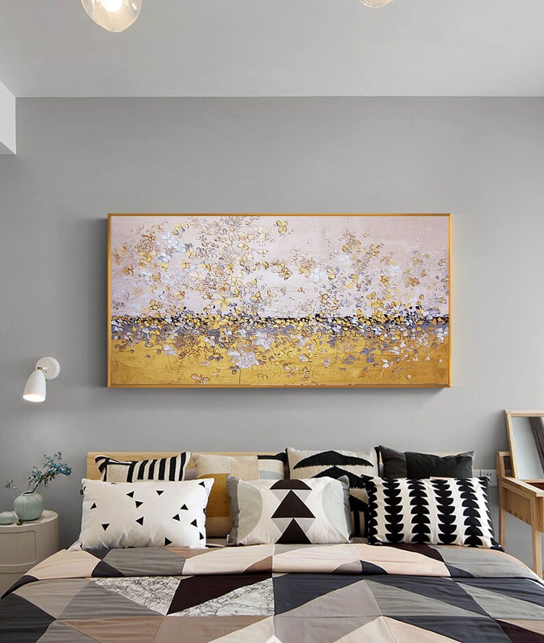 Gold Leaf painting Gold Abstract art Modern landscape Painting image 5