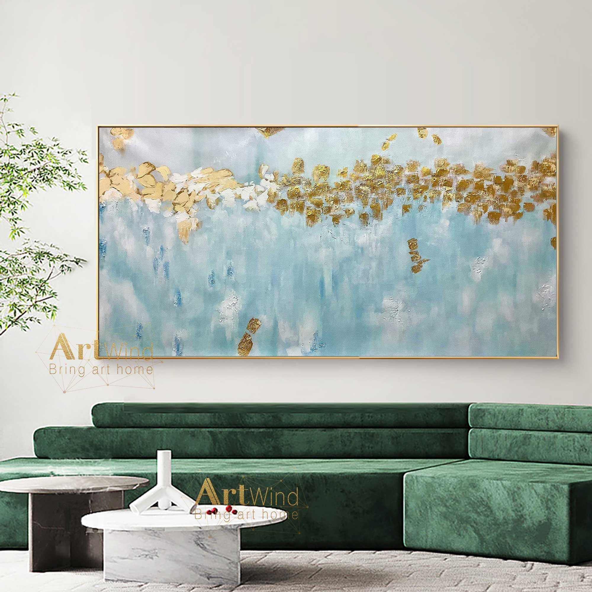 Duck Egg Blue Painting Large Abstract Painting Modern Painting