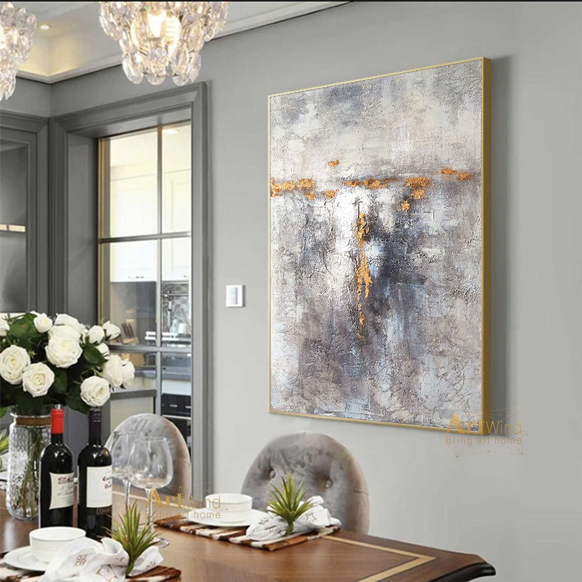 Großes Wandbild Rosa & Grau Auf Weiß - Abstrakte Leinwand-Kunst Für Wohnzimmer, Schlafzimmer, Büro