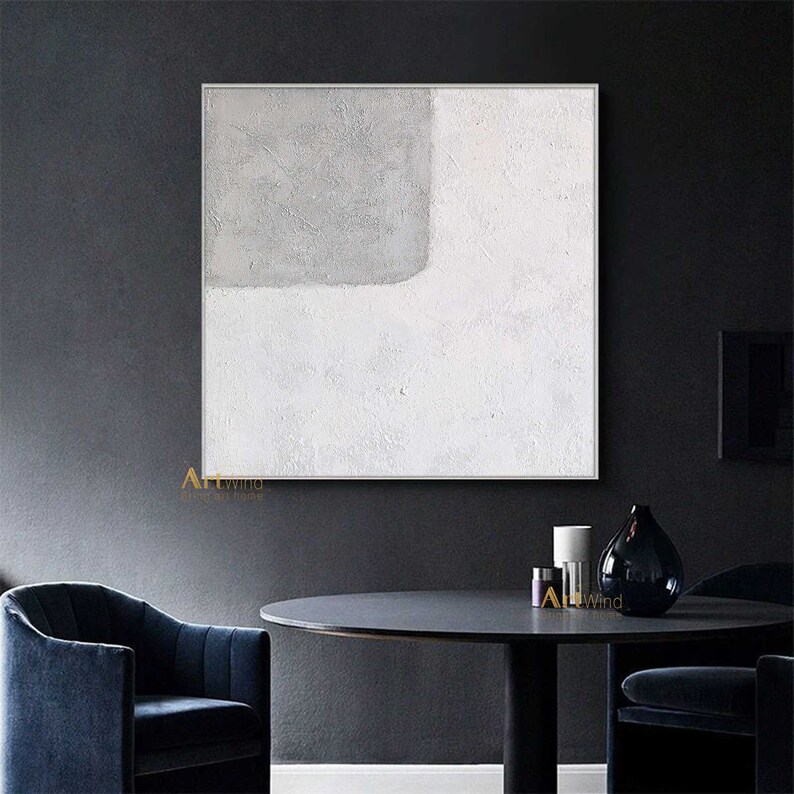 Huge Gray and White Painting Abstract Painting Minimalist Etsy