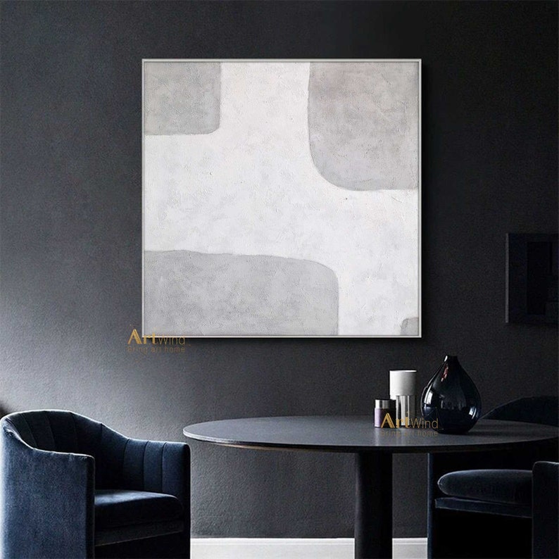 Large Grey Abstract Painting Minimalism Art Original Abstract Etsy