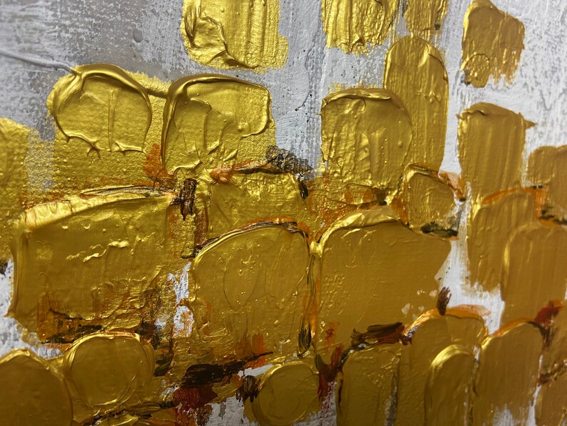 Huge Gold Abstract Painting Modern Decor Painting Gold Canvas Etsy