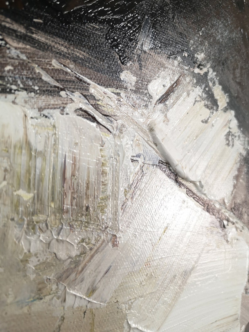 Black Modern Canvas Art Pink Abstract Painting Grey Original Etsy